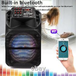 Système de karaoké DJ portable 15 rechargeable avec enceinte de fête à LED Bluetooth et microphone