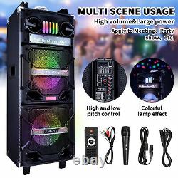 Système de son haute fidélité pour fête avec haut-parleur Bluetooth SubWooter Dual 10, LED, microphone, télécommande et radio FM.