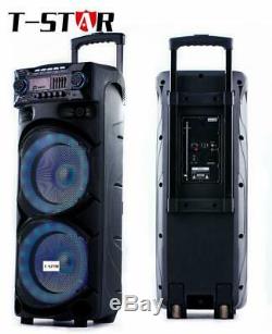 T-star Double 10 Dj Party Bluetooth Speaker System Portable 2 Micro Sans Fil + Tws