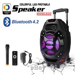 Us 18 Bluetooth Système De Haut-parleurs Dj Karaoke Party Pa Portable